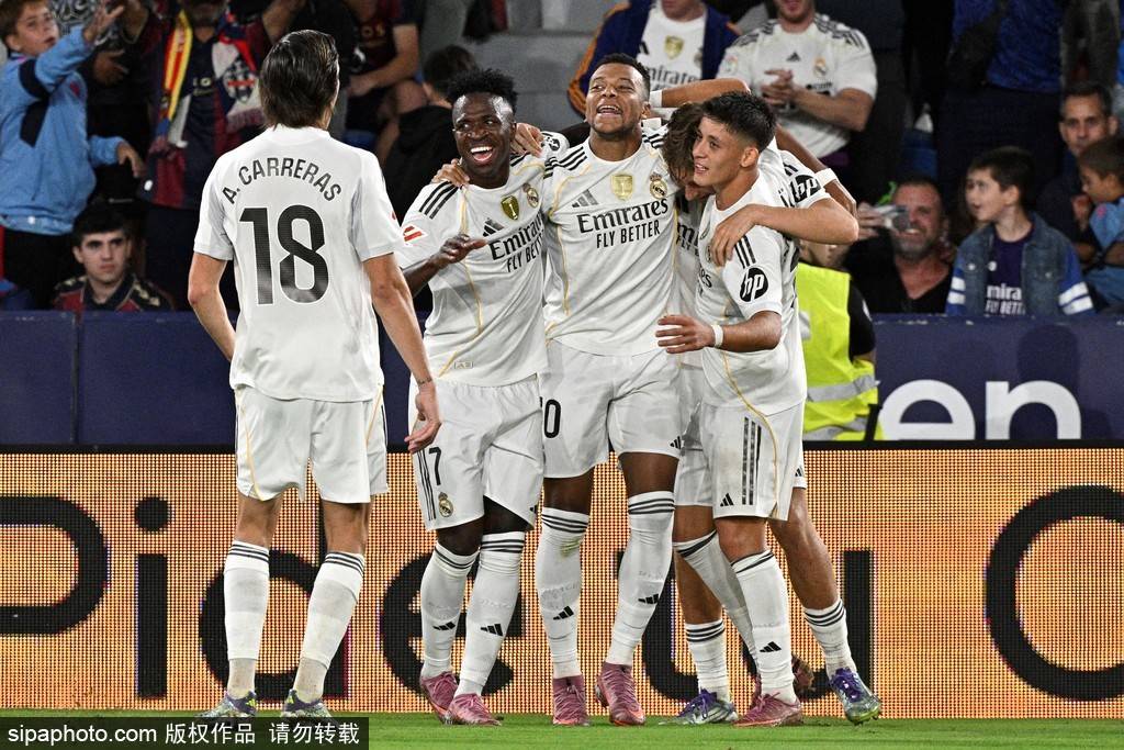 6轮全胜！西甲-姆巴佩双响维尼修斯破门 皇马4-1莱万特