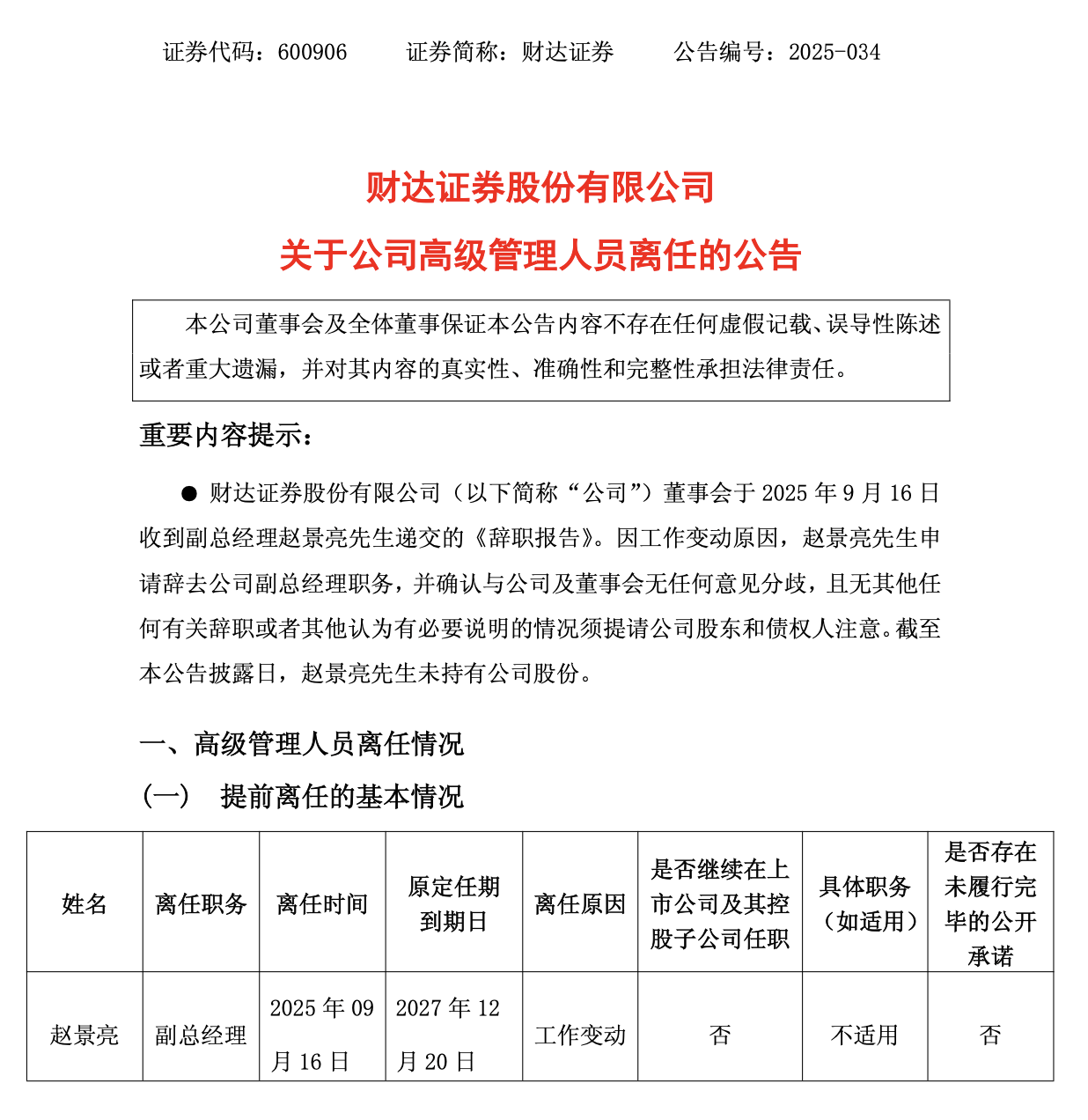 “自营派”高管赵景亮辞别财达证券，国盛证券业务短板迎转机