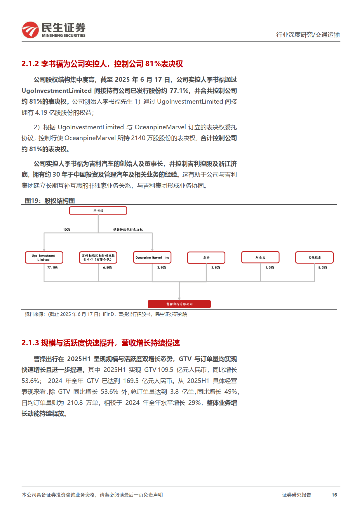 共享出行平台行业深度报告：行业呈燎原之势，曹操出行的弯道超车机会在即+民生证券